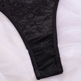 Women's Bodycon Clubwear Lingerie Exotic Lace High Cut Bodysuit