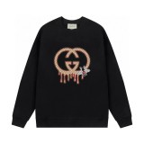 Milk Fiber Long Sleeve Round Neck Printed Sweatshirt