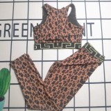 Summer Beach Padded Printed Sleeveless Vest Swimsuits 2 Pcs