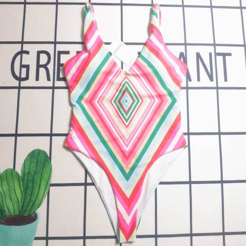 Summer Beach Padded Printed Sexy Sleeveless One Piece Swimwear