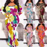 1 Piece Custom Casual Digital Printing Plus Size Maxi Dress