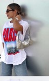 Cotton Short Sleeve Round Neck Printed T-shirt