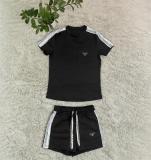 Women's Embossed Short Sleeve Shorts Set with Pockets