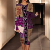 1 Piece Custom Casual Digital Printing High Neck Mid Dress