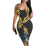 1 Piece Custom Casual Digital Printing Sleeveless Midi Dresses