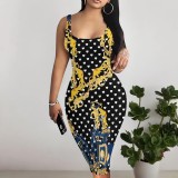 1 Piece Custom Casual Digital Printing Sleeveless Midi Dresses