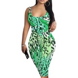 1 Piece Custom Casual Digital Printing Sleeveless U Neck Midi Dresses