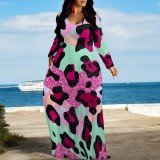 1 Piece Custom Casual Digital Printing V Neck Maxi Dresses
