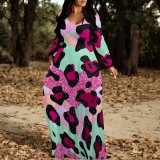 1 Piece Custom Casual Digital Printing V Neck Maxi Dresses
