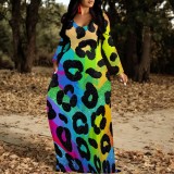 1 Piece Custom Casual Digital Printing V Neck Maxi Dresses