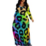 1 Piece Custom Casual Digital Printing V Neck Maxi Dresses