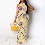 1 Piece Custom Casual Digital Printing Sleeveless Long Dresses