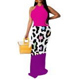 1 Piece Custom Casual Digital Printing Sleeveless Long Dresses