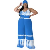 1 Piece Custom Casual Digital Printing Plus Size One Piece Jumpsuits with Scarf