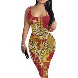 1 Piece Custom Casual Digital Printing Sleeveless Midi Dresses