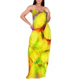 1 Piece Custom Casual Digital Printing Straps Maxi Dress