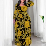 1 Piece Custom Casual Digital Printing Plus Size Long Dress