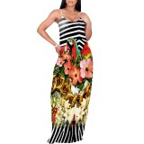1 Piece Custom Casual Digital Printing Straps Maxi Dress