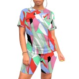 1 Piece Custom Casual Digital Printing Short Sleeve Short Set