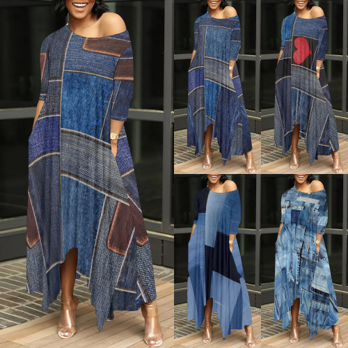 1 Piece Custom Casual Digital Printing Maxi Dresses