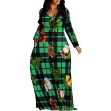 1 Piece Custom Casual Digital Printing V Neck Maxi Dresses
