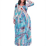 1 Piece Custom Casual Digital Printing Plus Size Long Dress