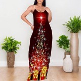 1 Piece Custom Casual Digital Printing Straps Long Dress