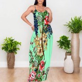 1 Piece Custom Casual Digital Printing Straps Maxi Dress