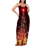1 Piece Custom Casual Digital Printing Straps Long Dress