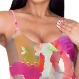 1 Piece Custom Casual Digital Printing Straps Maxi Dress