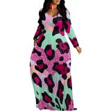 1 Piece Custom Casual Digital Printing V Neck Maxi Dresses