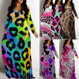 1 Piece Custom Casual Digital Printing V Neck Maxi Dresses
