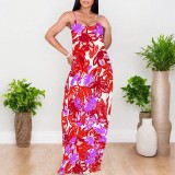 1 Piece Custom Casual Digital Printing Straps Maxi Dress