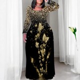 1 Piece Custom Casual Digital Printing Plus Size Long Dress