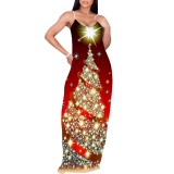 1 Piece Custom Casual Digital Printing Straps Long Dress