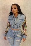 Denim Print Stretch Jacket