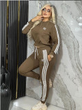 Casual Embroidery Letters Long Sleeve Trousers Set
