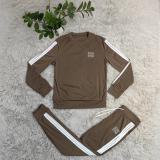 Casual Embroidery Letters Long Sleeve Trousers Set