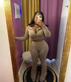 Solid Color Distressed Women's Slit Trousers Set