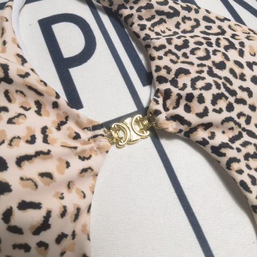 Summer Beach Padded Printed Halter One Piece Swimwear