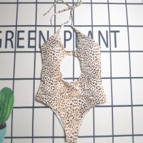 Summer Beach Padded Printed Halter One Piece Swimwear