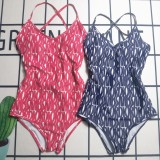 Summer Beach Padded Printed Sleeveless One Piece Swimsuits