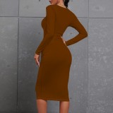 1 Piece Custom Casual Digital Printing O Neck Midi Dresses