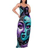 1 Piece Custom Casual Digital Printing Straps Maxi Dresses