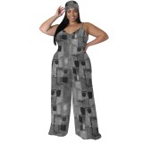1 Piece Custom Casual Digital Printing Straps Plus Size 1 Piece Jumpsuits