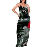 1 Piece Custom Casual Digital Printing Straps Maxi Dresses