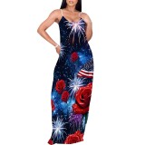 1 Piece Custom Casual Digital Printing Straps Maxi Dresses