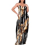 1 Piece Custom Casual Digital Printing Straps Maxi Dresses