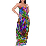 1 Piece Custom Casual Digital Printing Straps Maxi Dresses