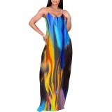1 Piece Custom Casual Digital Printing Straps Maxi Dresses